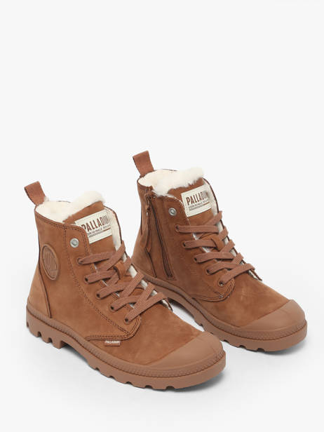 Enkellaarsjes Uit Leder Palladium Bruin women 95982291 ander zicht 2